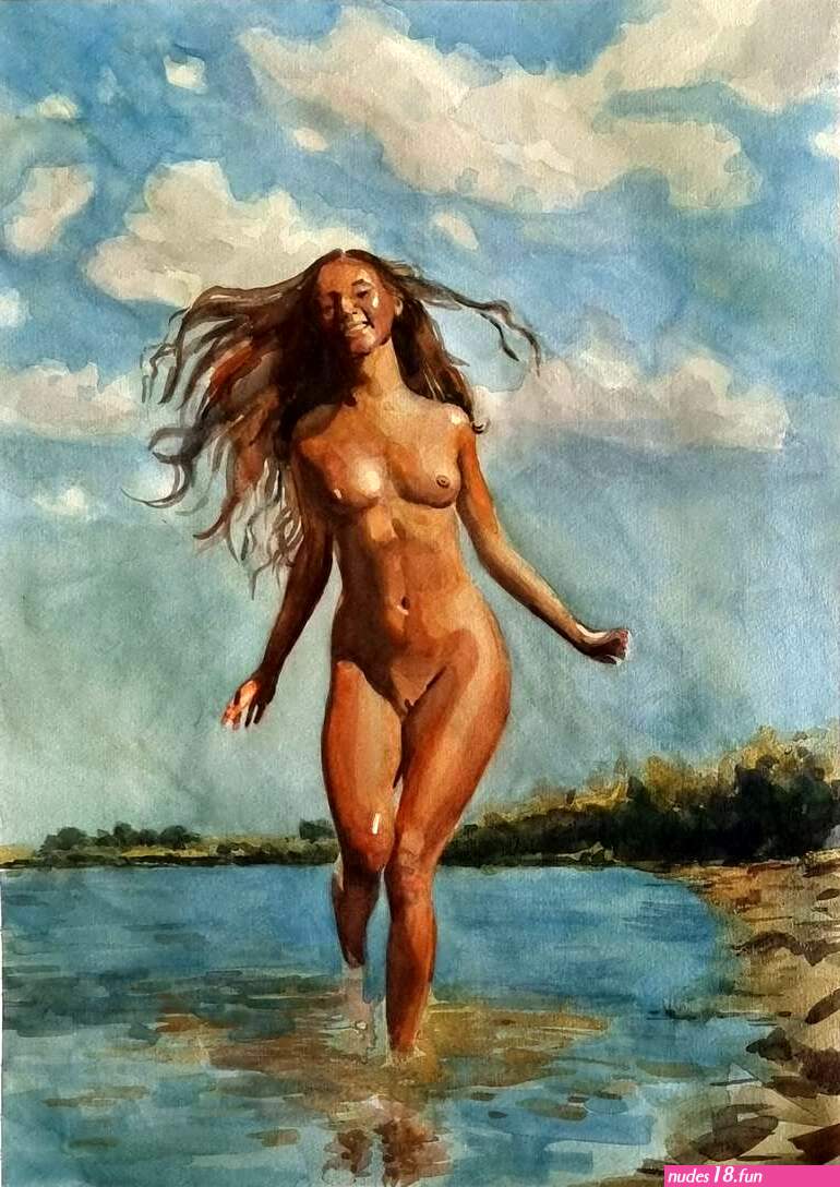 Summer. Happiness. Sea Carefree time. female nude beauty Painting by Marco Ferrari