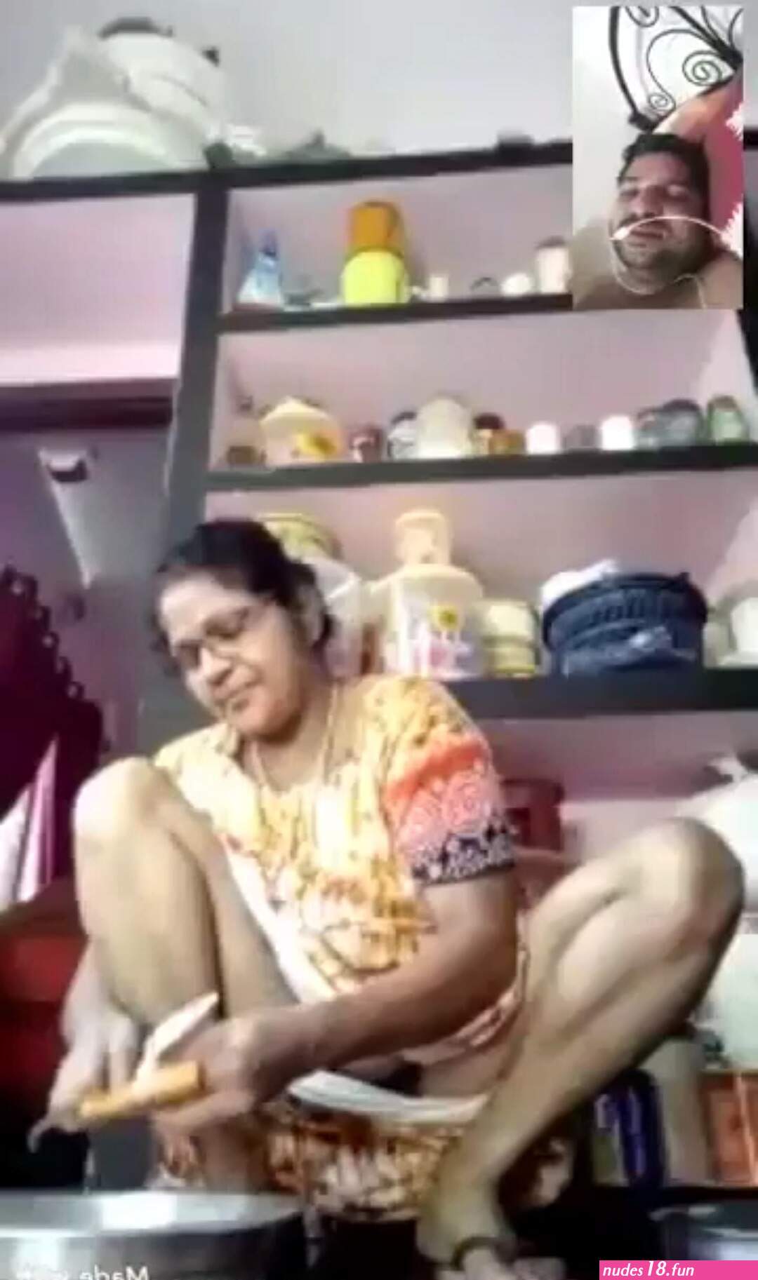 Desi Mom Flashing Pussing On Video Call To Son