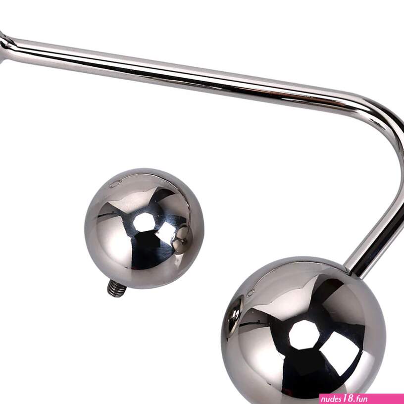 Stainless Steel Metal Anal Hook w 2 Interchangeable Balls