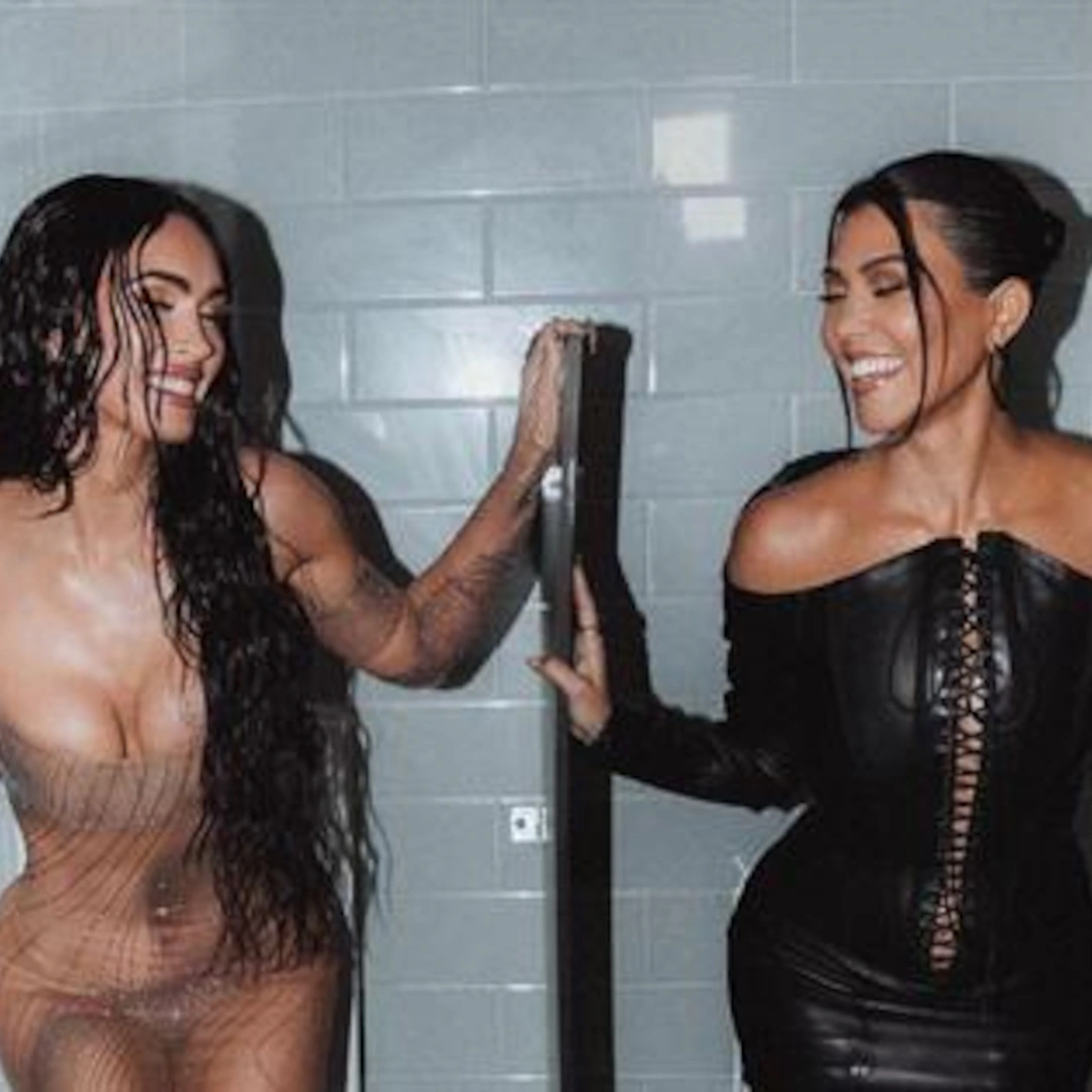 Kourtney Kardashian Megan Fox Pose Topless for NSFW SKIMS Shoot