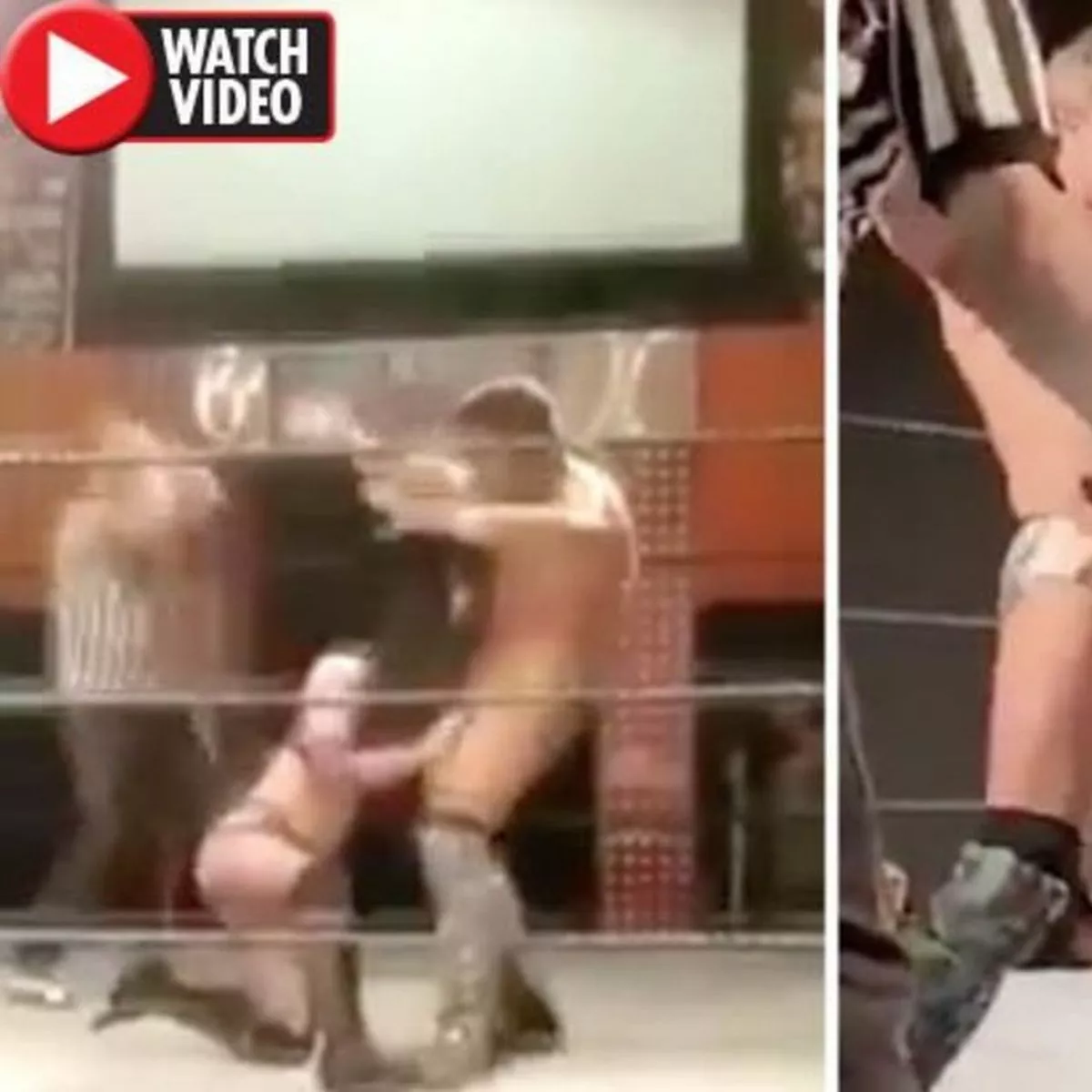Wrestler pulls down opponents shorts and vomits on his PENIS in bizarre stunt