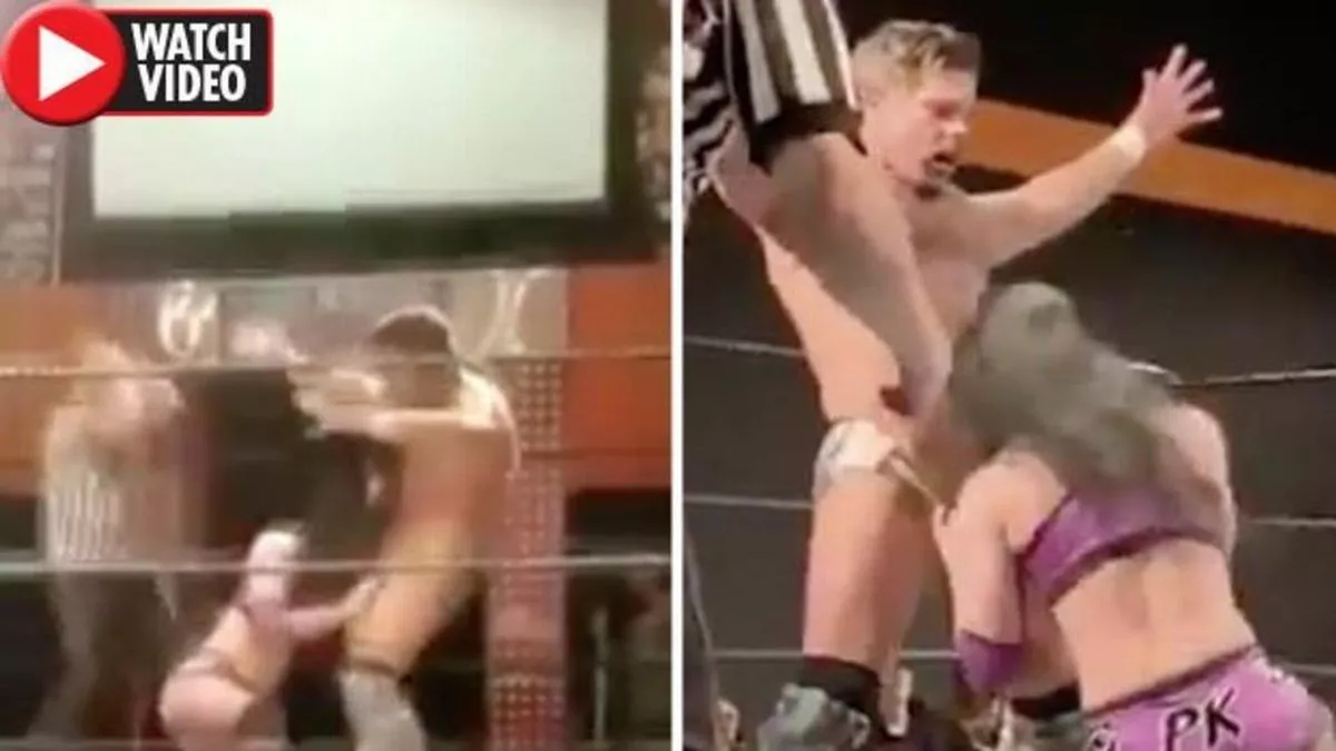 Wrestler pulls down opponents shorts and vomits on his PENIS in bizarre stunt