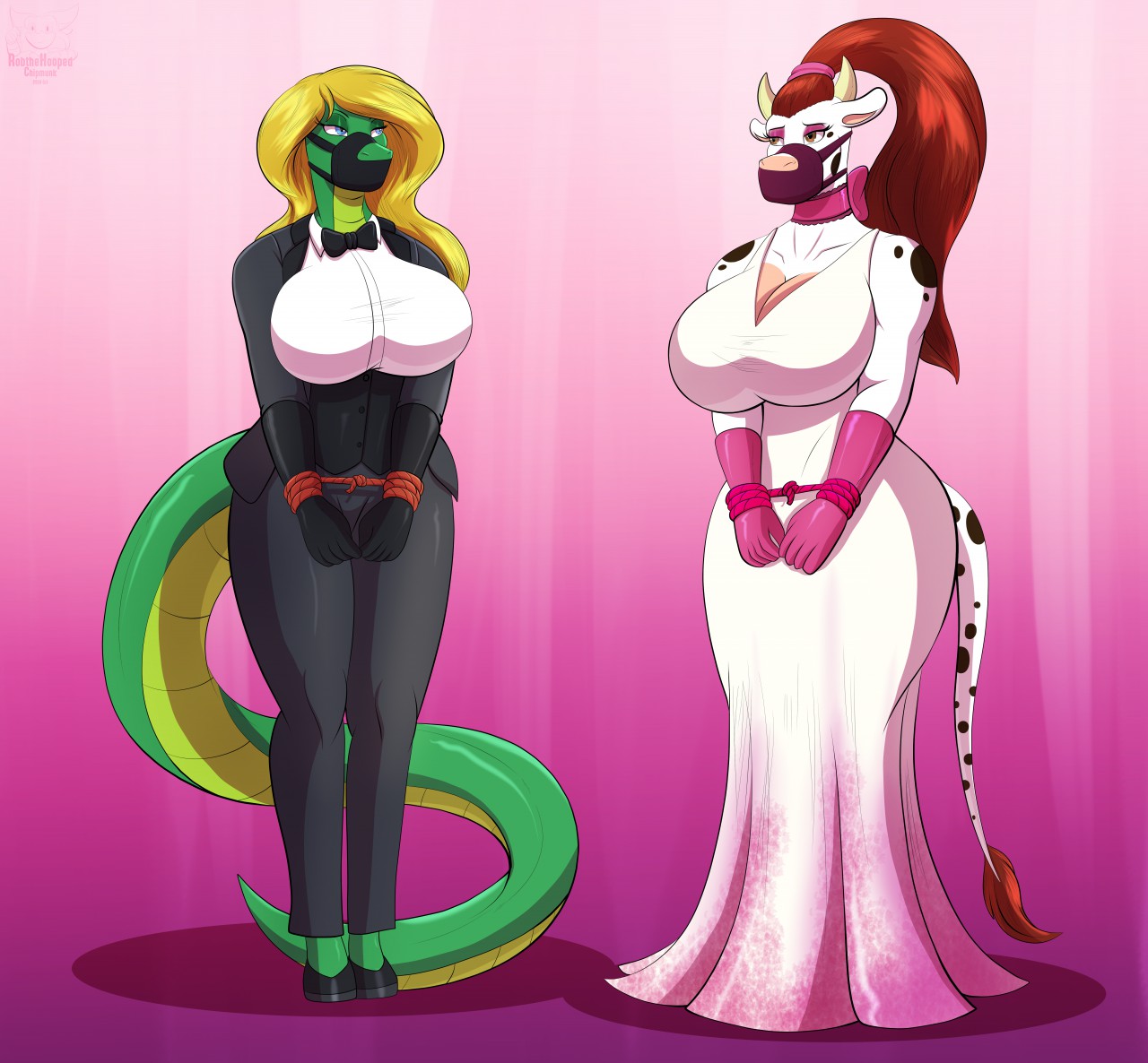 Cassandra and Lizzies bound wedding by Robthehoopedchipmunk by Yami -- Fur Affinity dot net