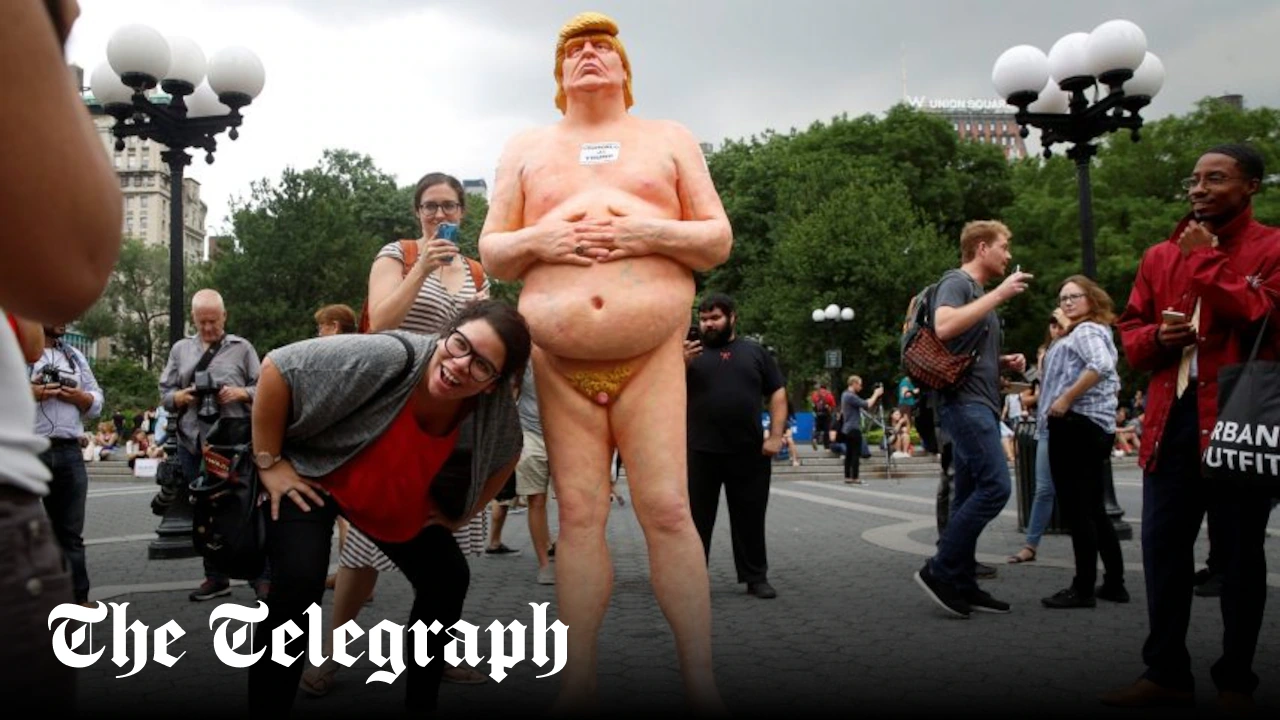 Naked Donald Trump statue leaves New Yorkers with the giggles