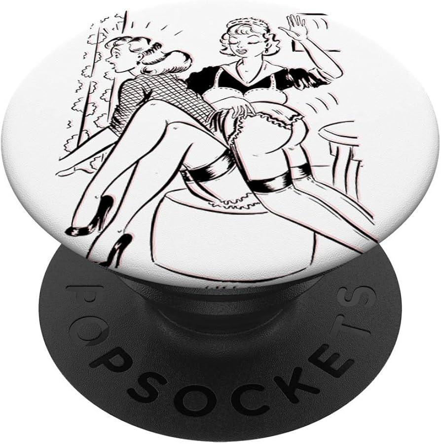 : Ultimate Pulp and Pin Ups Cute Sexy French Maid Spanking Big Booty Retro Smut Art Pop Grip with Swappable Top for iPhone 11 in Black : Cell Phones Accessories