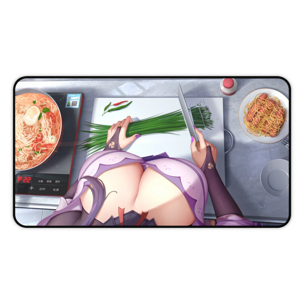 Raiden Shogun Big Boobs Housewife Genshin Impact Desk Mat
