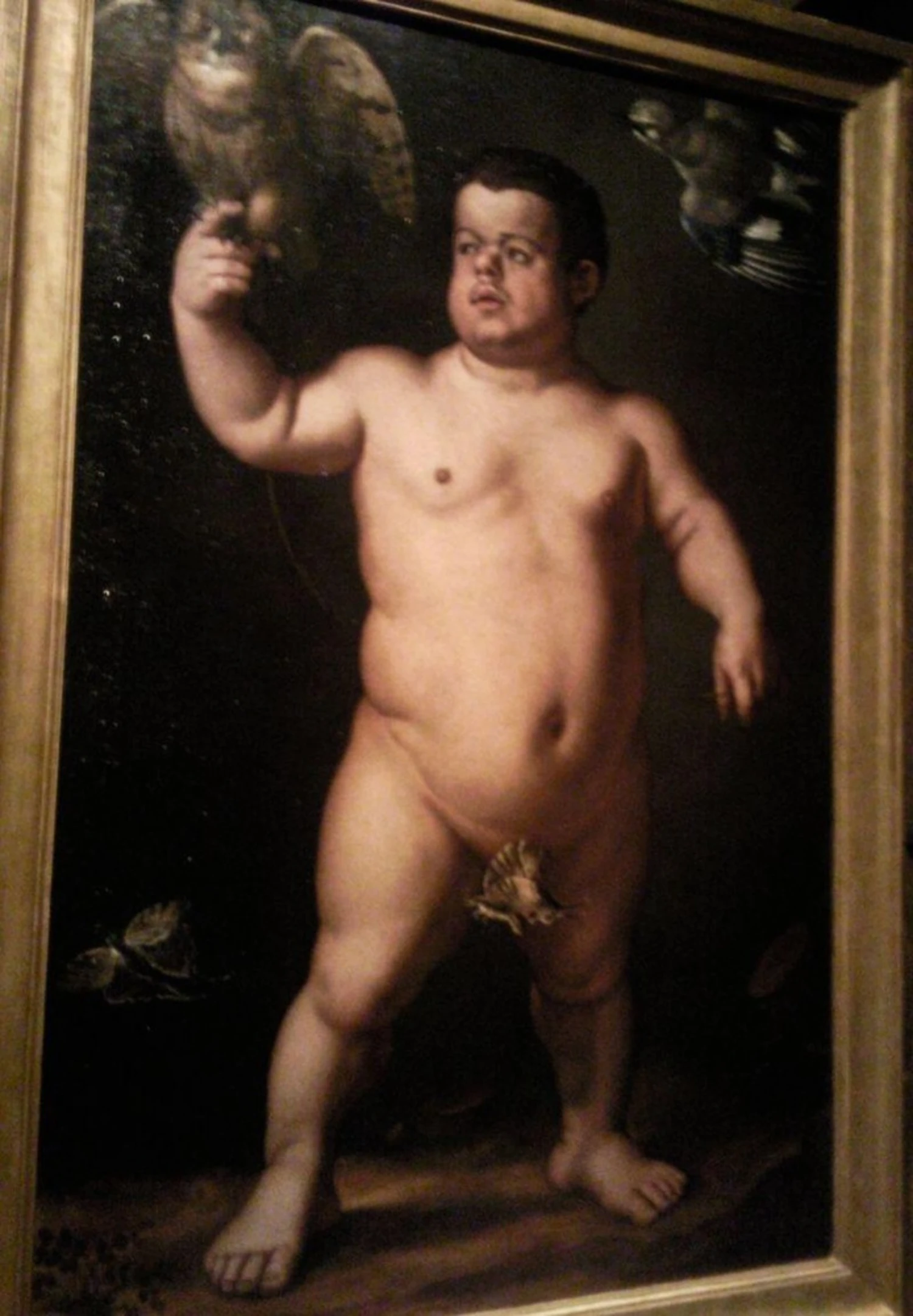 Naked dwarf revealed again in painting