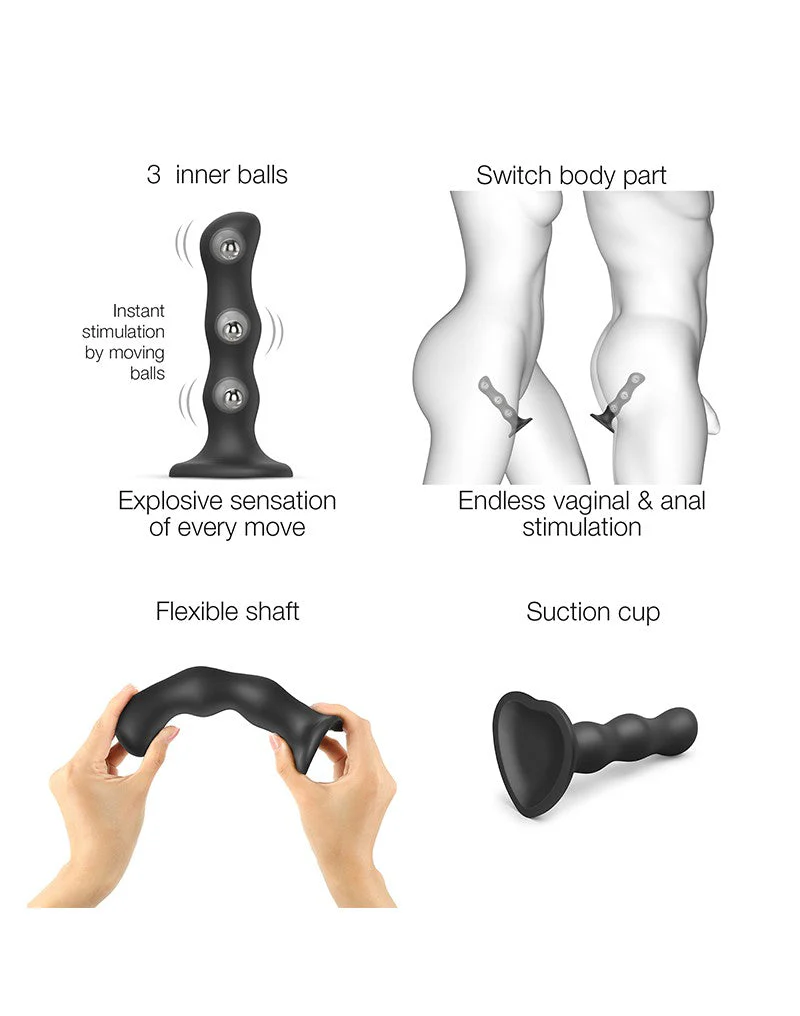 Strap-On-Me Anal Dildo Buttplug Geisha Balls with loose rotating bal