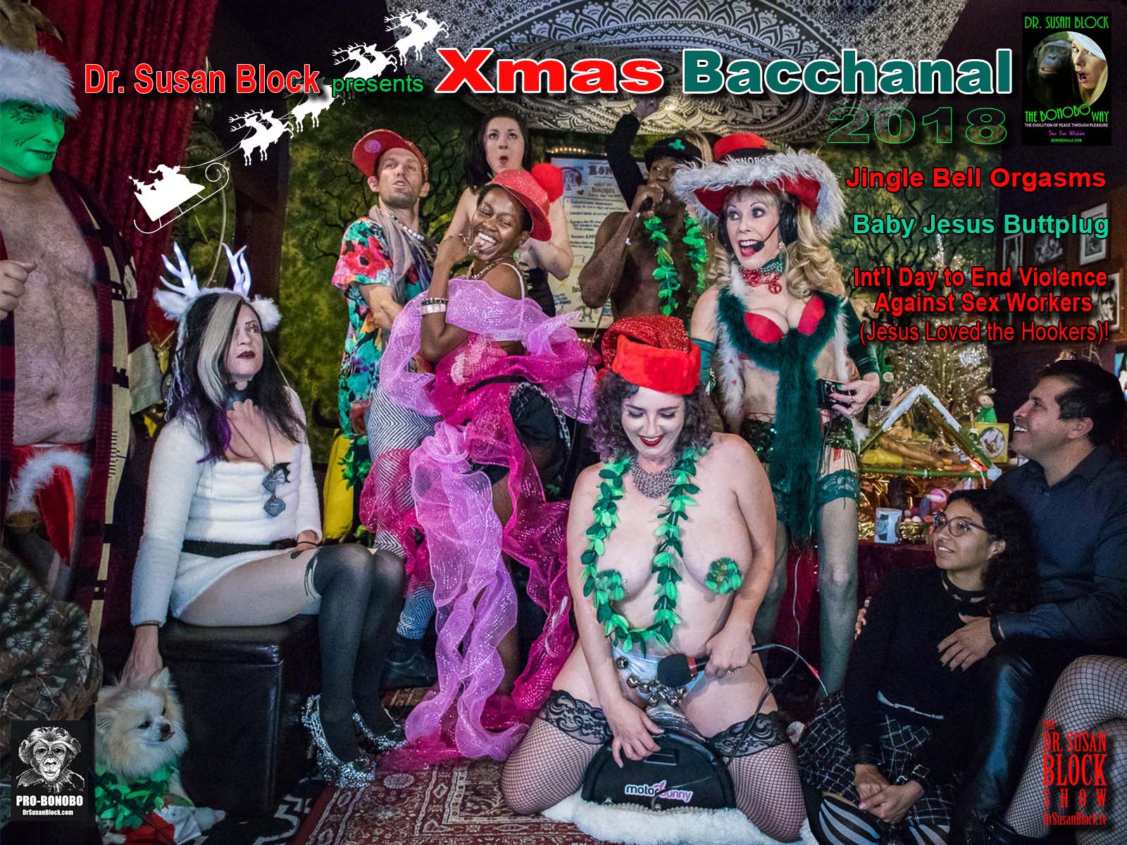 XXXmas Bacchanal 2018: Jingle Bell Orgasms to O Holy Night Baby Jesus Buttplug Honoring International Day to End Violence Against Sex Workers