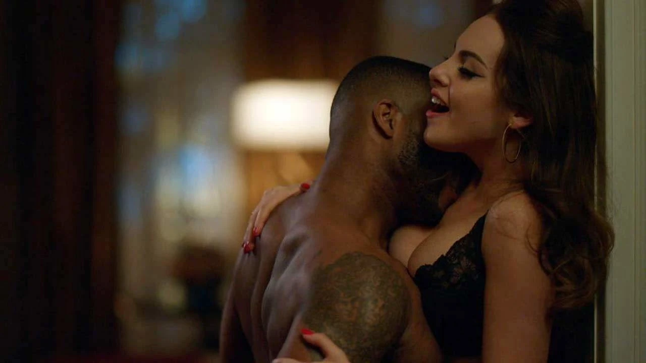 Elizabeth Gillies Cleavage in Scene on Scandalplanet Com: In English Porn by Celeb Matrix