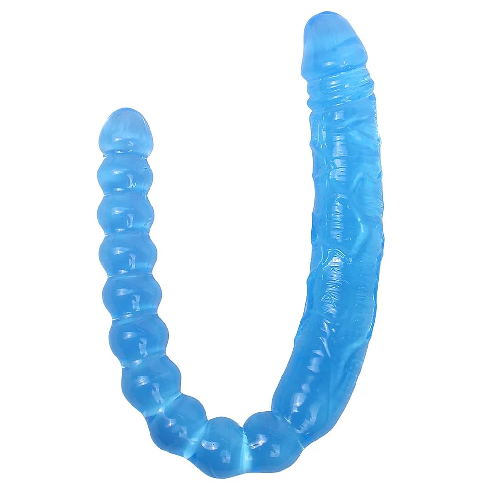 : ReptiLeisure 17.7 Inch Double Ended Dildo Realistic Penis and Beads Flexible Double Dong Adult Sex Toys for Lesbian : Health Household