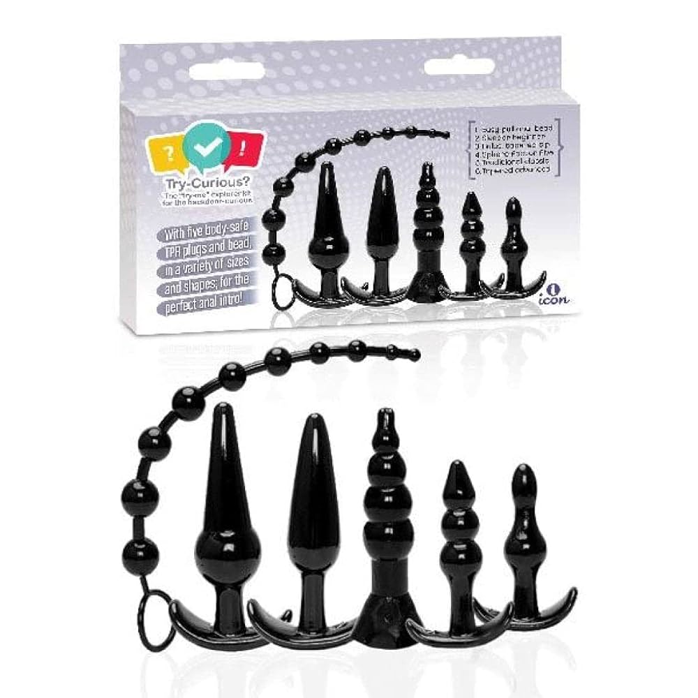 : Try-Curious Anal Plug Kit Black : Health Household