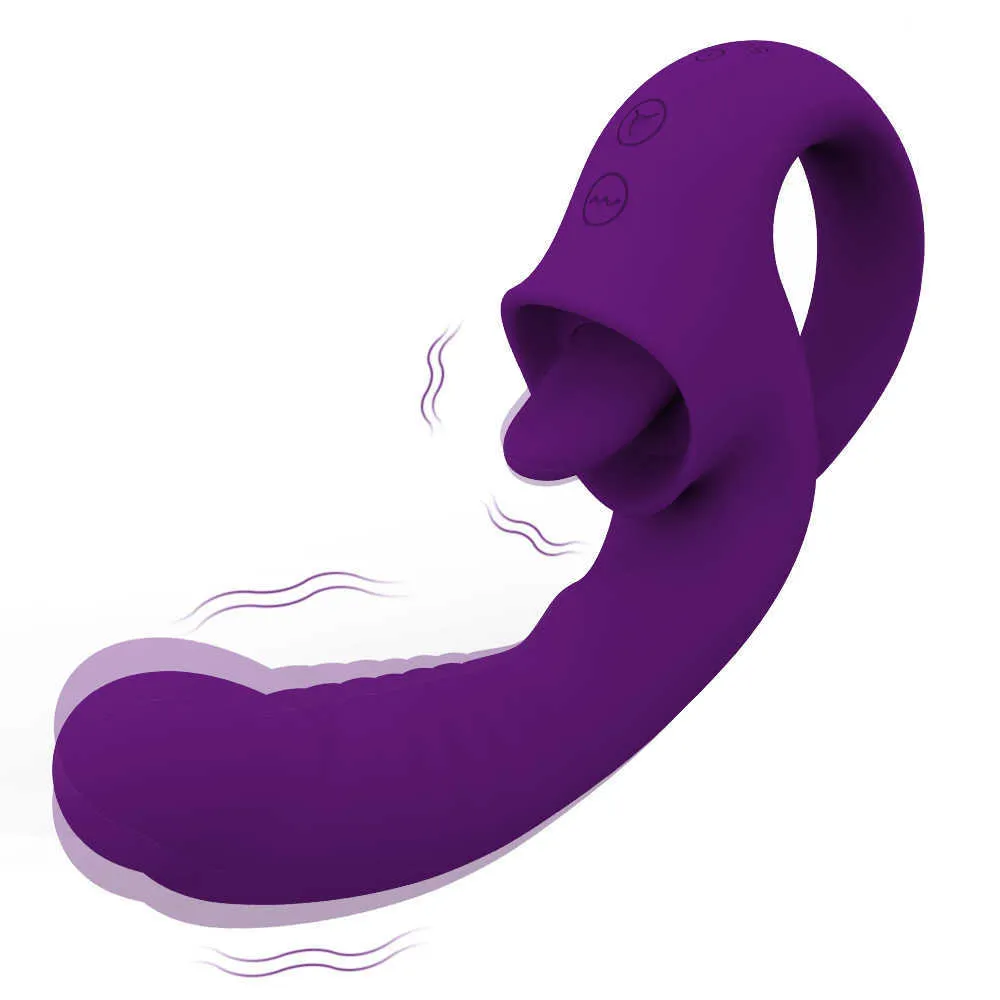 2 In 1 Tongvibrator Dildo Clit Licker G Spot Stimulator Seksspeeltje Voor Vrouwen Van 2552