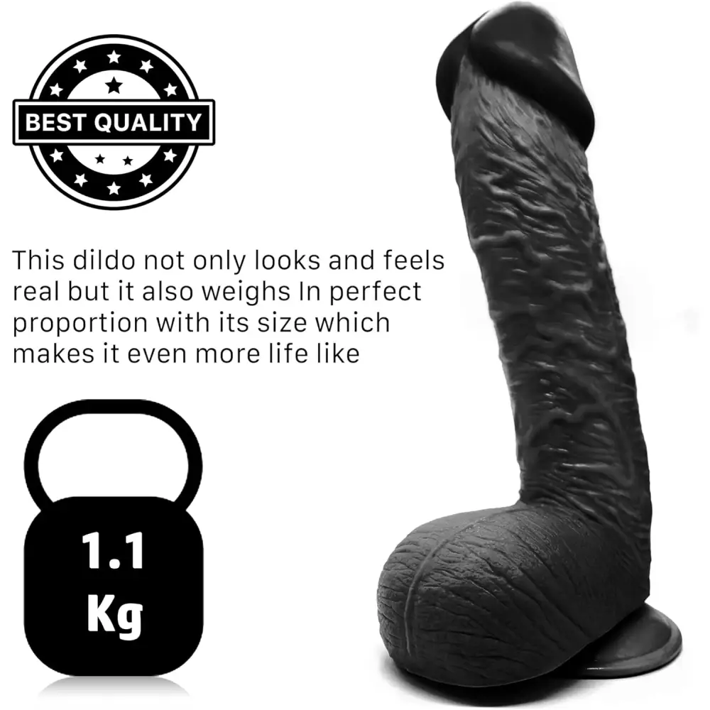 11.6 Inch Suction Cup Dildo Sex Toy Xl Black Fast Shipping