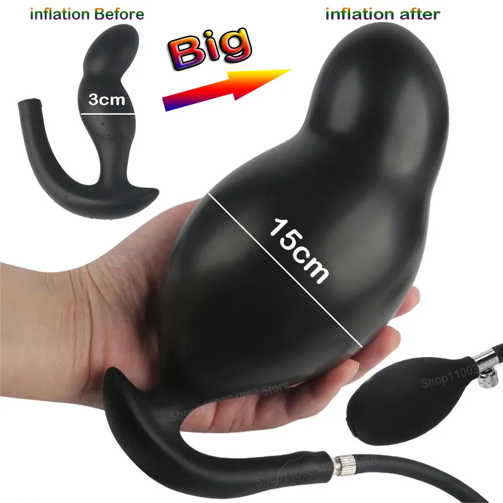 Anal Toys Super Big 15cm Inflatable Buttplug Silicone Anal Plug Prostate Massage Anus Extender Dilatador Pump Giant Buttock Plug Sex Toy 230720 Van 769