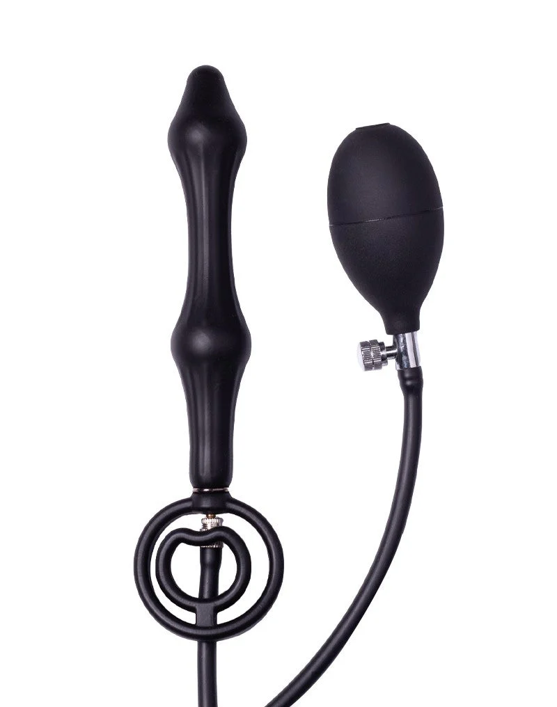 Rimba Latex Play Inflatable Anal plug with double balloon and pump
