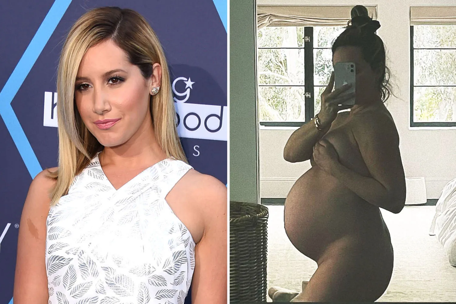 Pregnant Ashley Tisdale shows off baby bump as she poses completely nude in new selfie and tells fans thank your body