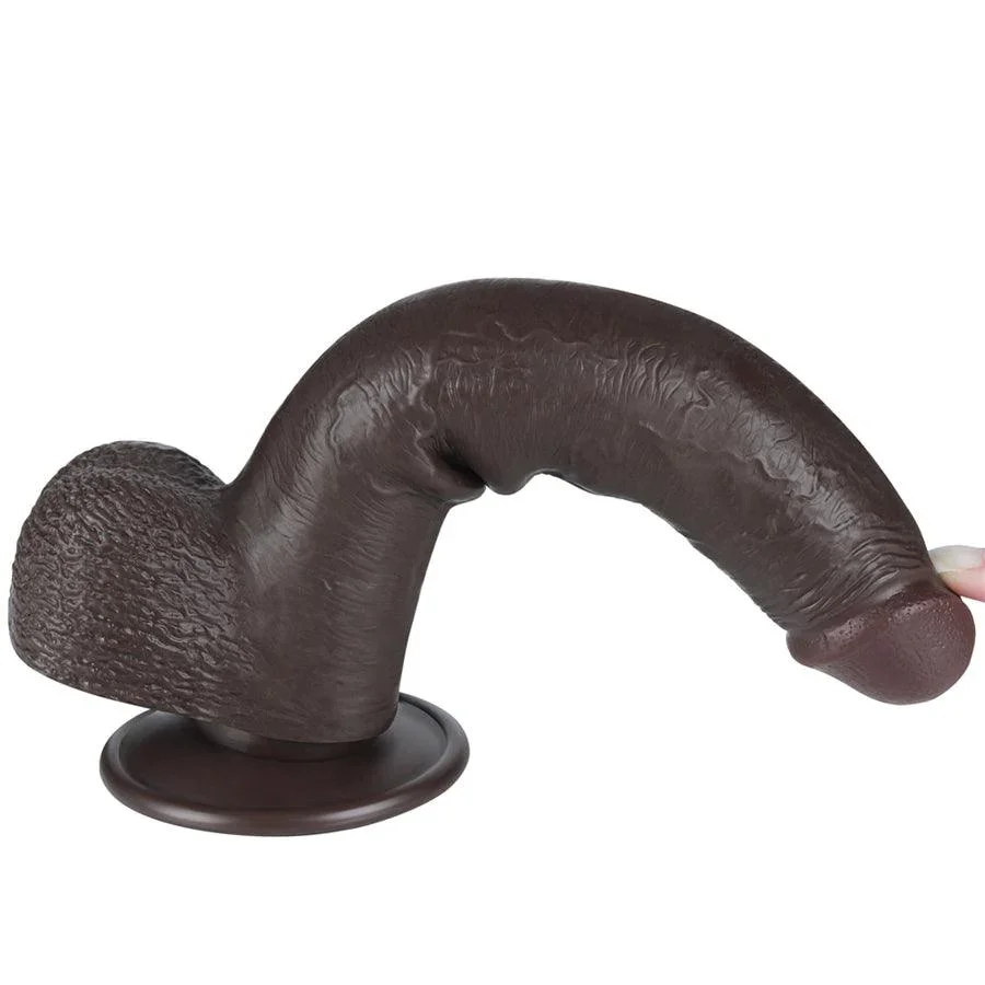 9 Zoll realistischer groer schwarzer Dildo
