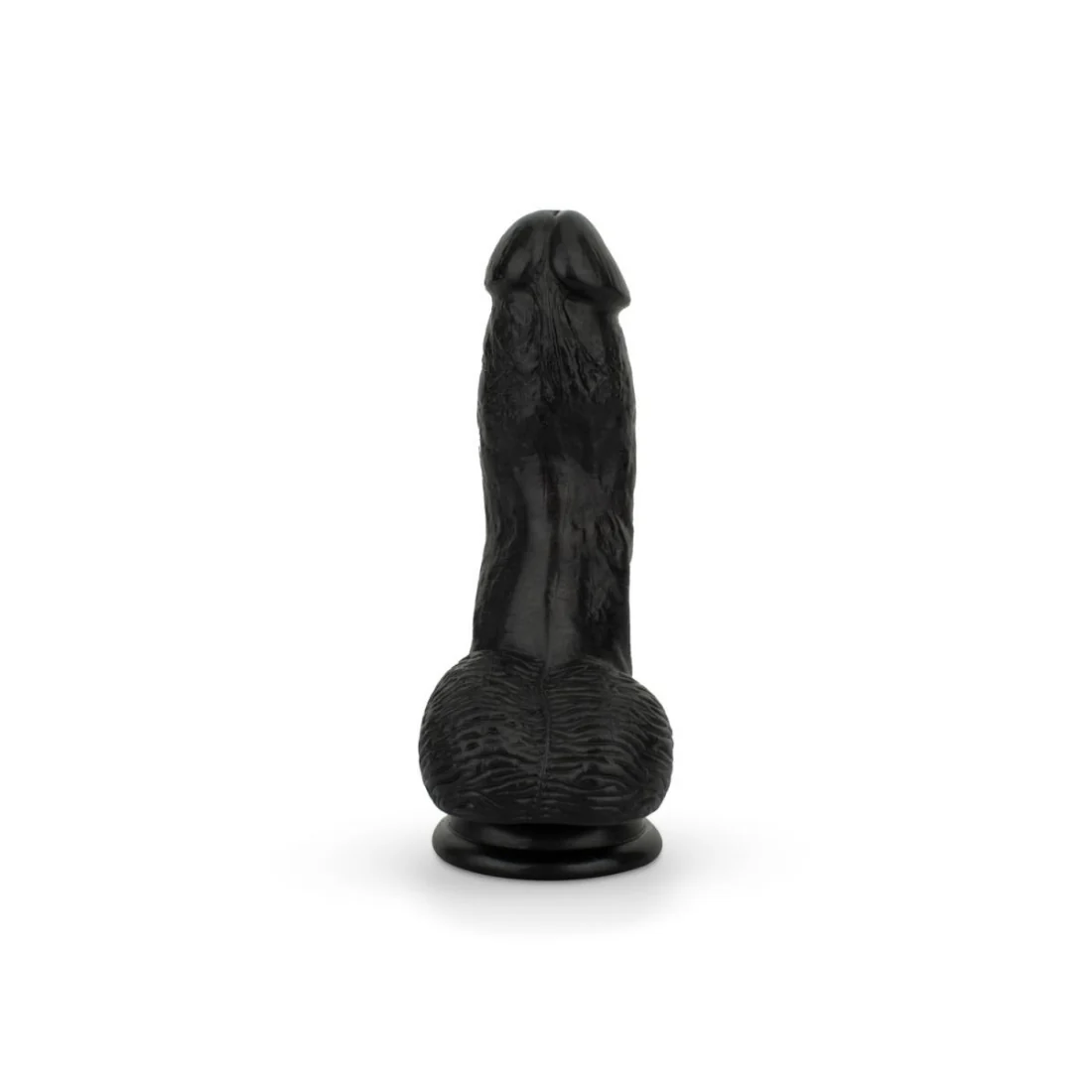 Schwarzer Dildo mit Hoden 12 cm
