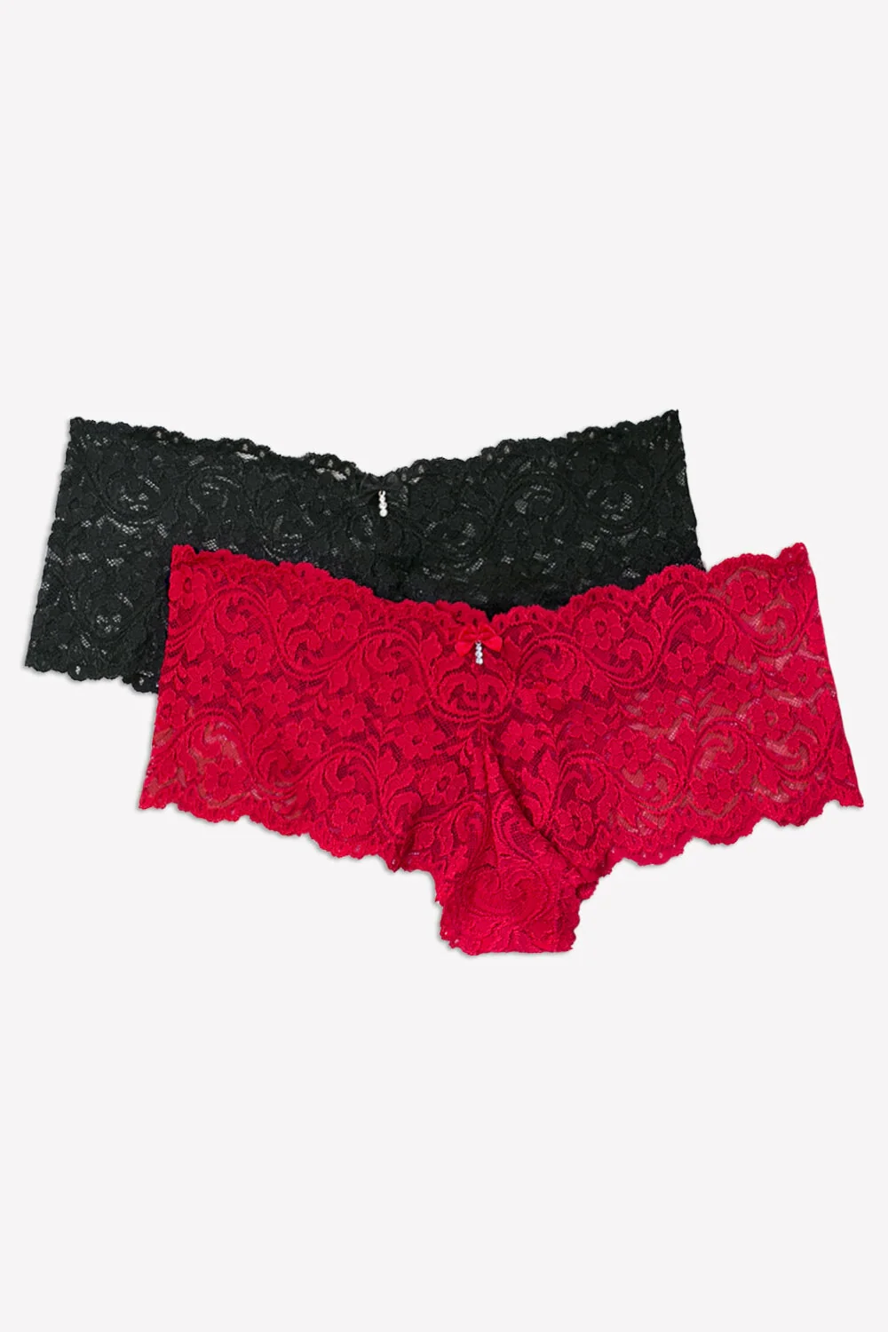 Smart Sexy RedBlack Lace Cheeky Panty 2 Pack
