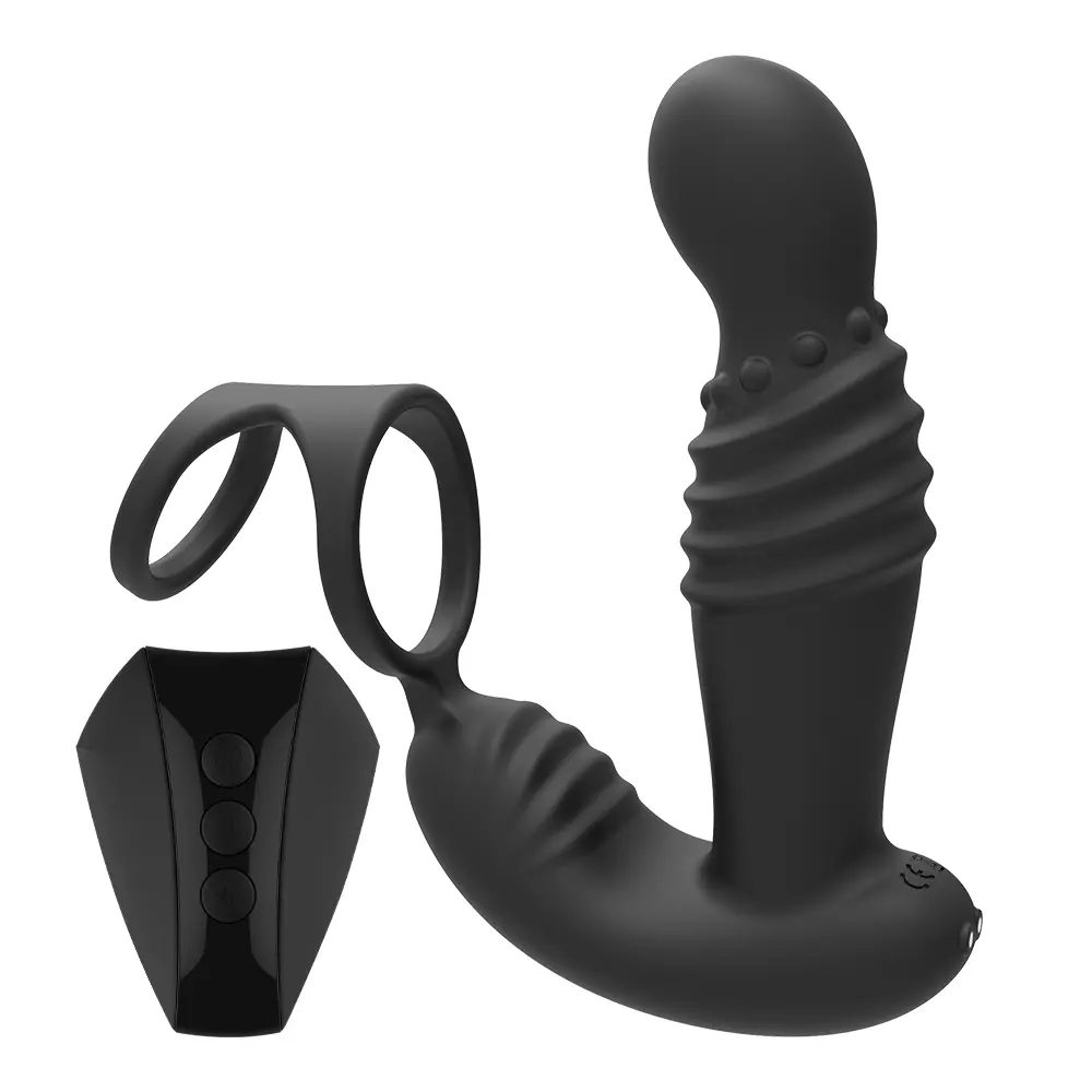 Kina Domlust Fjernkontroll Thrusting Cock Ring Prostata Anal Vibrator DL-MV-223 Produsent og leverandr Hannxsen