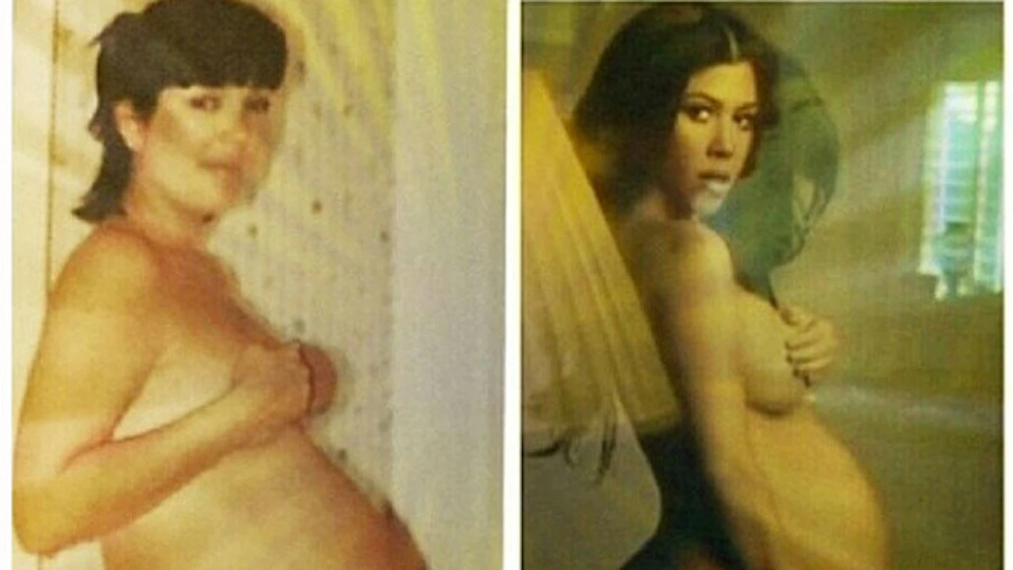 Kourtney Kardashian shares naked baby bump picture