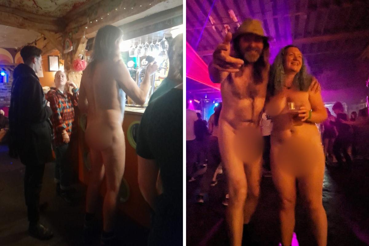The couple who go to their local Adlington pub naked