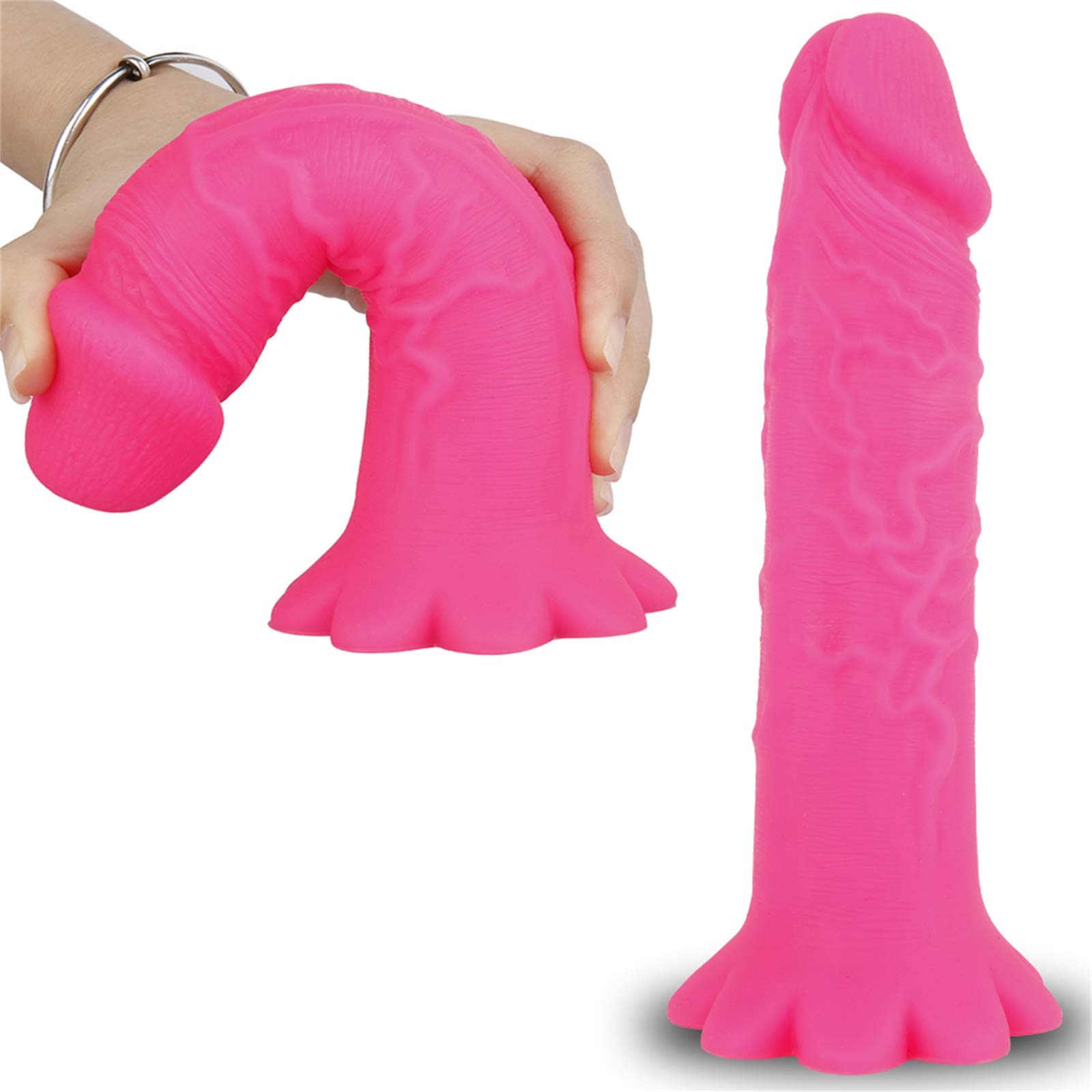 Dildo Giant Dildo Dildo Xxl Pink Without Testicle Appearance Petal Shaped Strong Suction Cup Double Layer Silicone Material Sex Toys For Men And Women : Amazon.nl: Health Personal Care