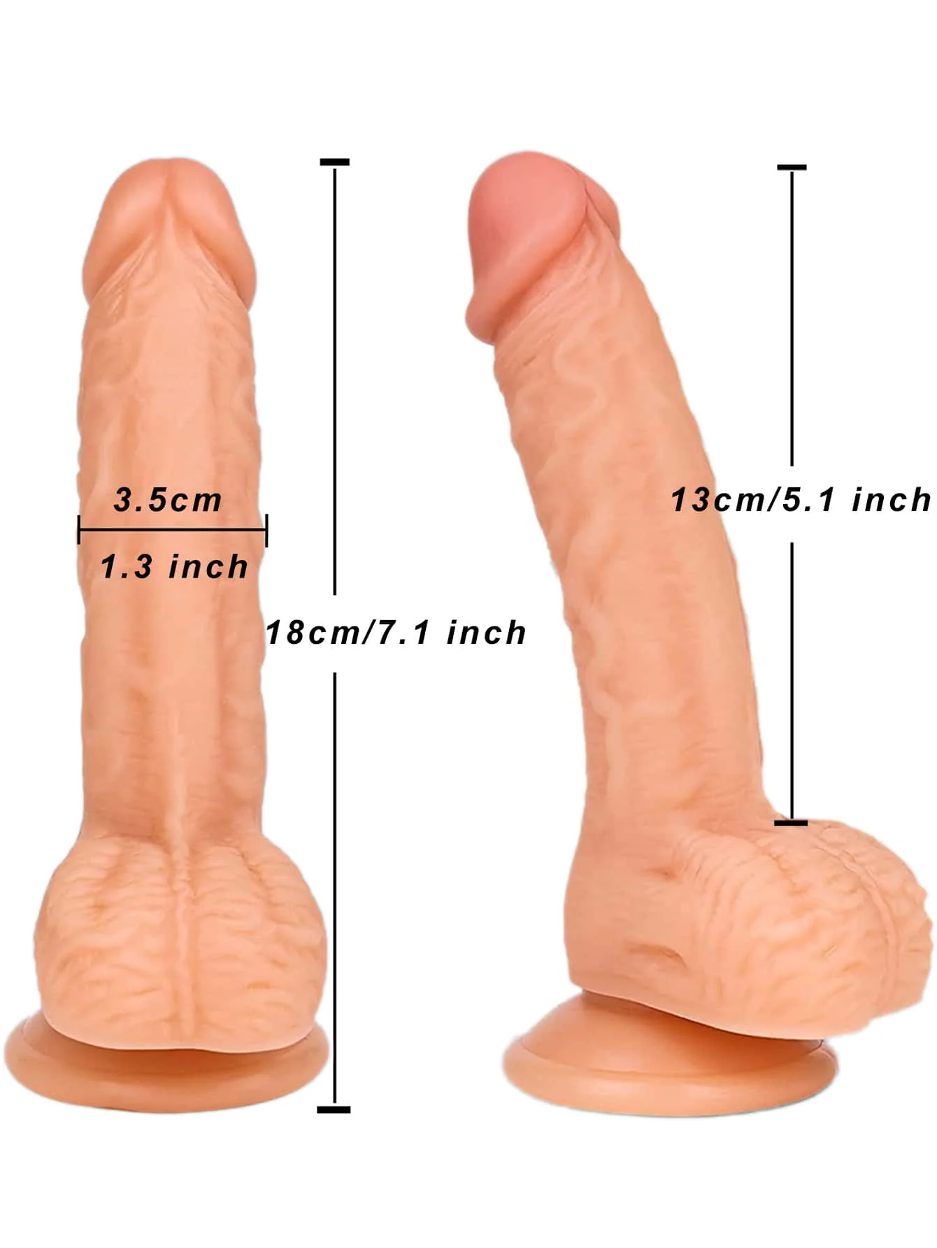 Realistic Dildos 7 Inch Dildo with Suction Cup for Hands-Free Play F