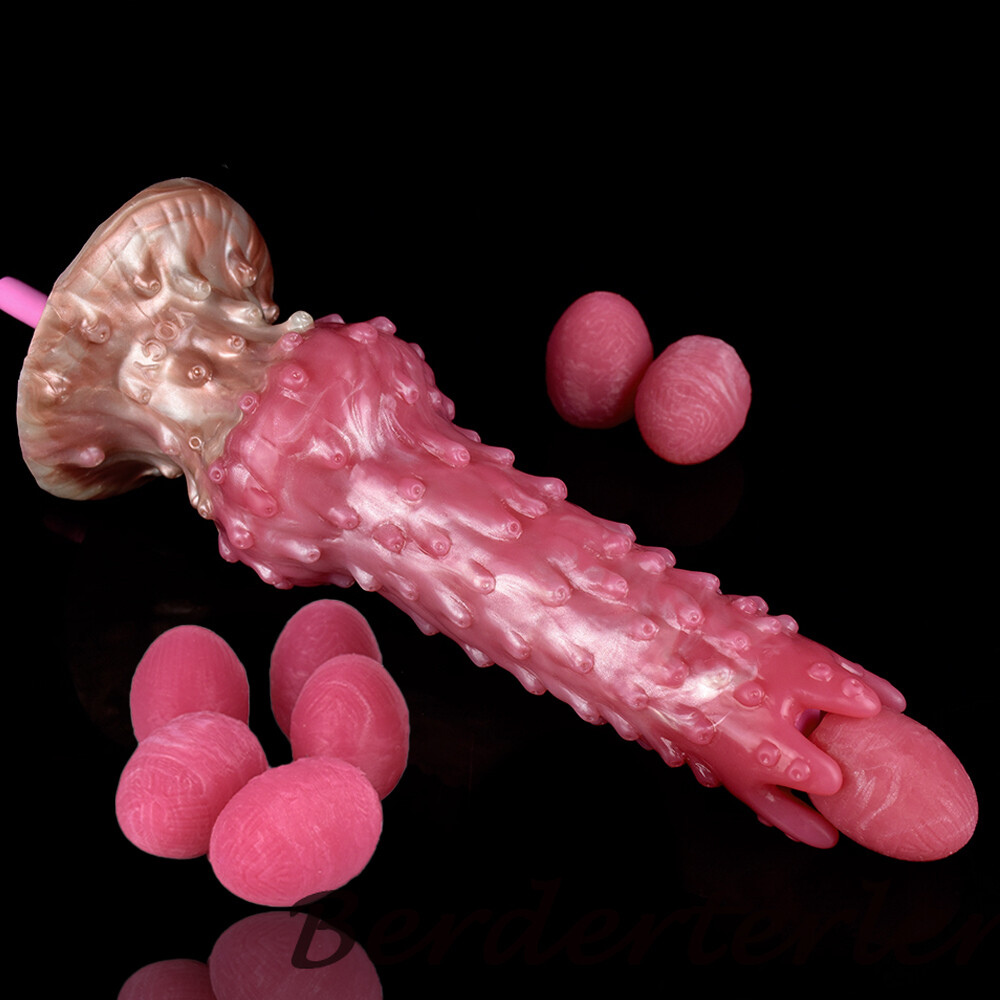 Hand-Push Alien Dildo Ovipositor Toy Lay Eggs Silicone Anal Masturbator Sex Toys