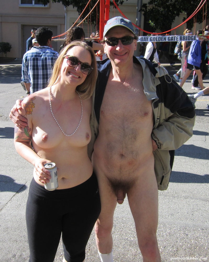 naked couple public flashers exhibitionist Brucie