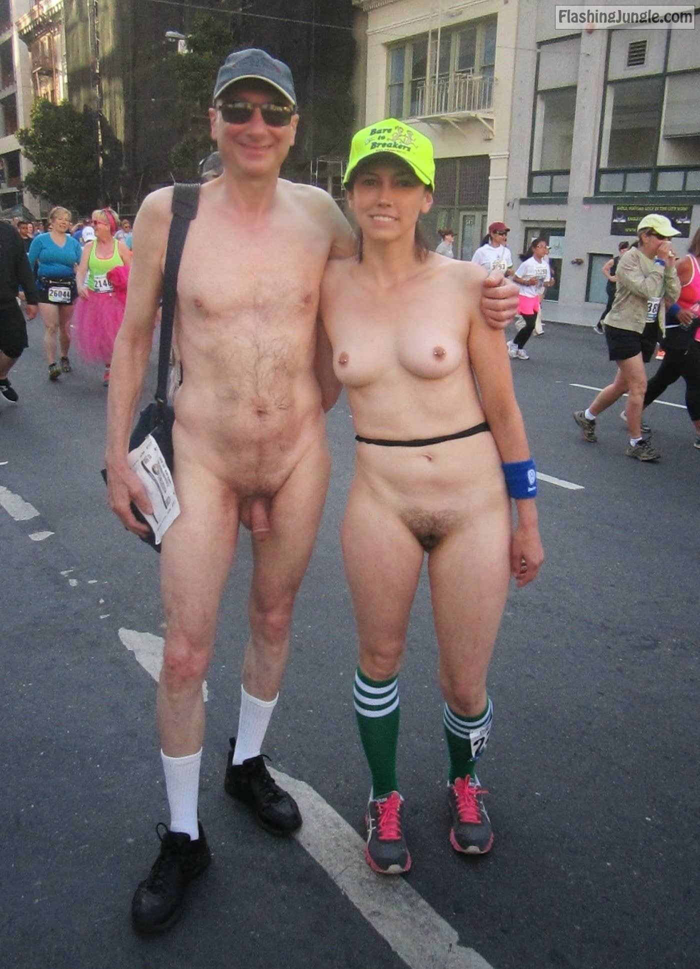nude couple in public pics