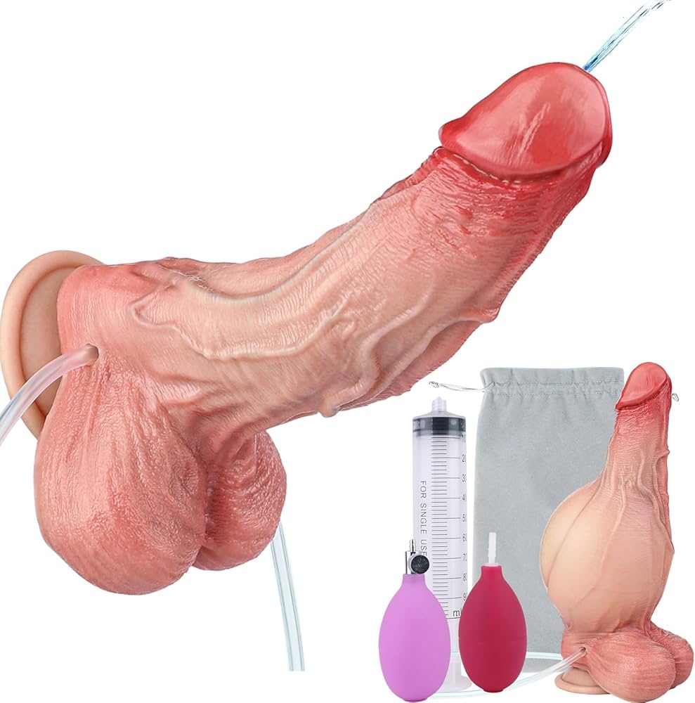 : Realistic Squirting Inflatable Penis Ejaculating Dildo Adult Sex Toy 8.07 Long Soft Cum Dildo Powerful Suction Cup Hands-Free PlaySpray Anal Expanding Sex Tool : Health Household