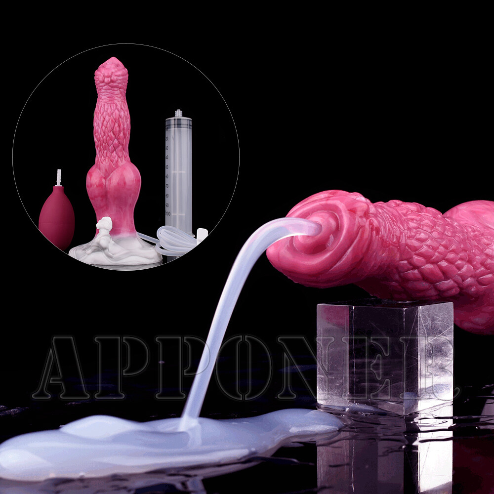 Squirting With Suction Cup Ejaculating Soft Silicone 6cm Thick Knot Sex Toy