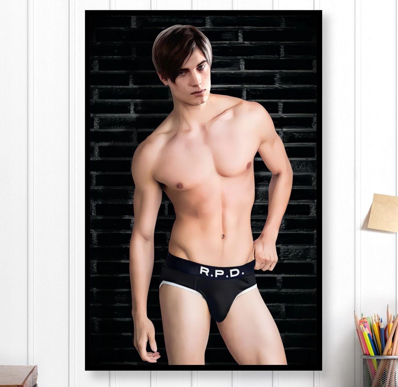 Leon Kennedy Pin-up Art Print 11x17in Poster Sexy Thirst Trap Smut