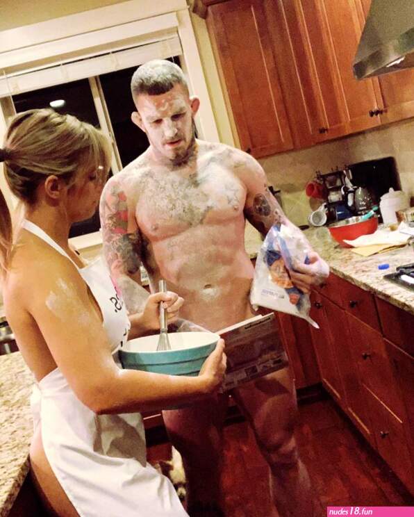 Paige VanZant becomes naked chef as UFC star cooks with nothing on but an apron in coronavirus lockdown with husband