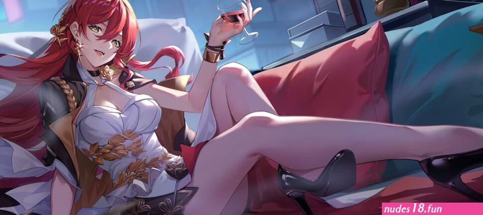 bed dress drink himeko honkai: star rail honkai series honkai: star rail long hair red hair yellow eyes yin lan xue