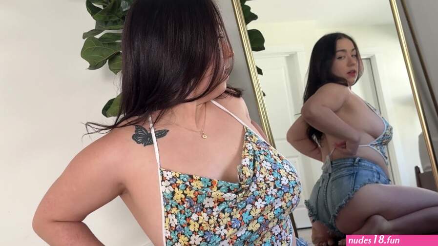 Backless Top Try-On...Luna Baylee Flashing Natural Tits in Mirror