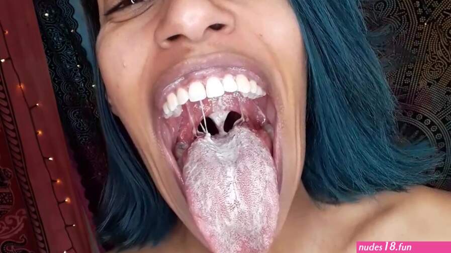 Eating yogurt and showing off my big dirty mouth