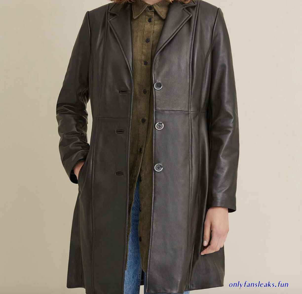 leather coat wrapped around his head and wanked off