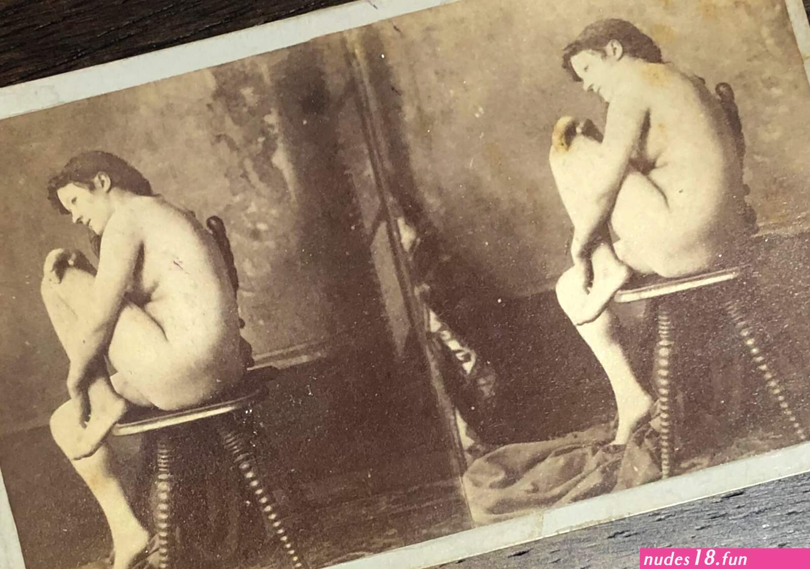 Victorian Nude Stereo CDV Photo